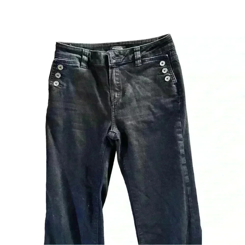 Massimo Dutti High-Rise Wide Leg Black Jeans SZ 2 - Picture 2 of 8